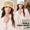 imageSukeen Womens Winter Bucket Hats Faux Fur Fuzzy Warm Fisherman Hat for Trendy DailyKhaki