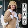 imageSukeen Womens Winter Bucket Hats Faux Fur Fuzzy Warm Fisherman Hat for Trendy DailyKhaki