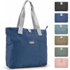 imageSukeen Tote Bag for Women Foldable Tote Bag with Zipper Daily Shoulder Bags for Travel Work Gym