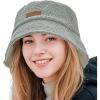 imageSukeen Womens Winter Bucket Hats Faux Fur Fuzzy Warm Fisherman Hat for Trendy DailyGrey