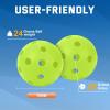 imageSukeen Indoor Pickleball Balls with Bag  26 Holes Pickle Ball Indoor Pickleballs  High Bounce Pickleball Balls Indoor  Pickle Balls for Beginner Intermediate Player 12 Pack  Neon Green