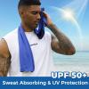 imageSukeen Cooling Towels 40quotx12quot Microfiber Cool TowelSoft Breathable Chilly Towel for Yoga Golf Gym Camping Running Workout ampamp More ActivitiesGraysky Blueemerald Greenroyal Blue