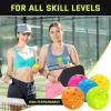 imageSukeen Pickleball Balls Outdoor 40 Holes High Bounce Pickleball Balls with Mesh Bag High Visibility Pickle Balls for All Pickleball Paddles4 Pack  Yellow