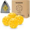 imageSukeen Pickleball Balls Outdoor 40 Holes High Bounce Pickleball Balls with Mesh Bag High Visibility Pickle Balls for All Pickleball Paddles4 Pack  Yellow
