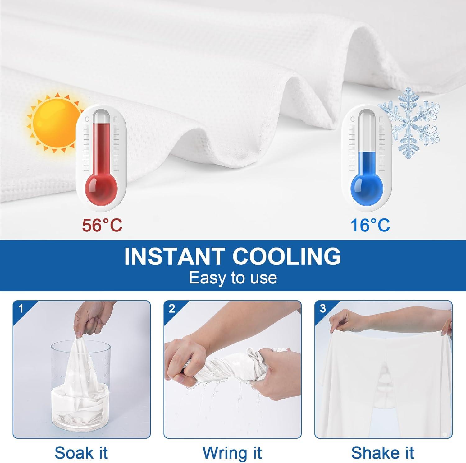 imageSukeen Cooling Hoodie Towel for Men Quick Drying Cooling Towels for Neck and Face Cooling Head Towels Stay Chill Towel Sport Workout Cooling Neck Wrap for Hot WeatherWhite