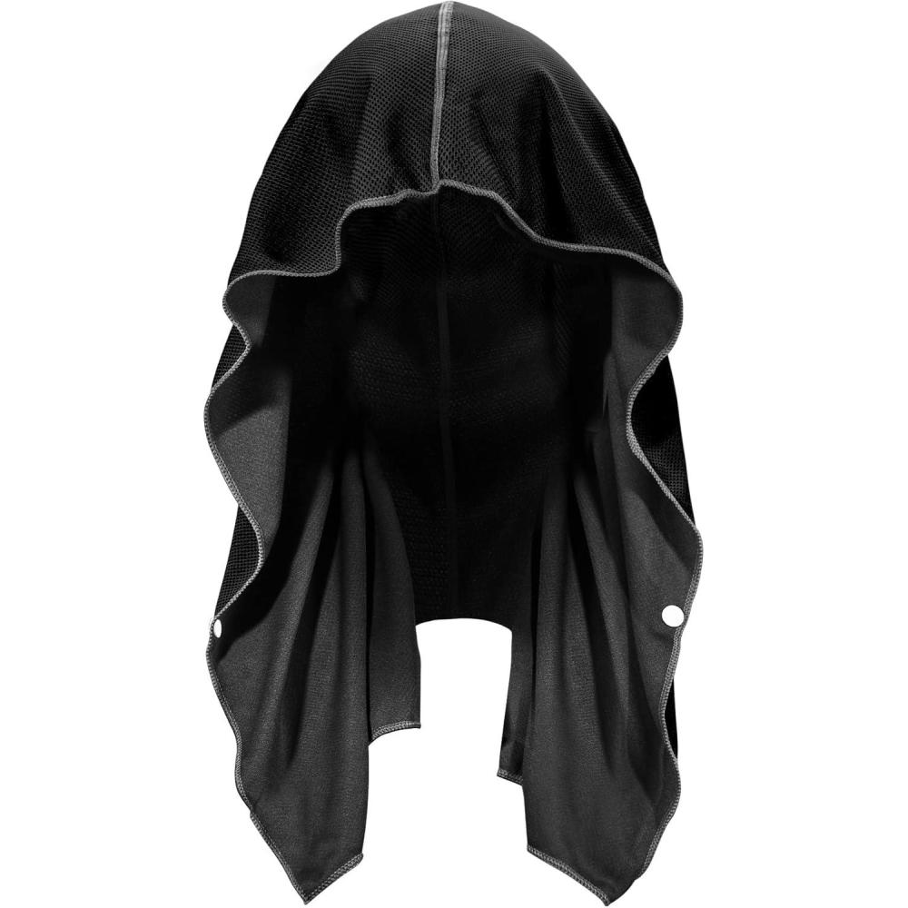 imageSukeen Cooling Hoodie Towel for Men Quick Drying Cooling Towels for Neck and Face Cooling Head Towels Stay Chill Towel Sport Workout Cooling Neck Wrap for Hot WeatherBlack