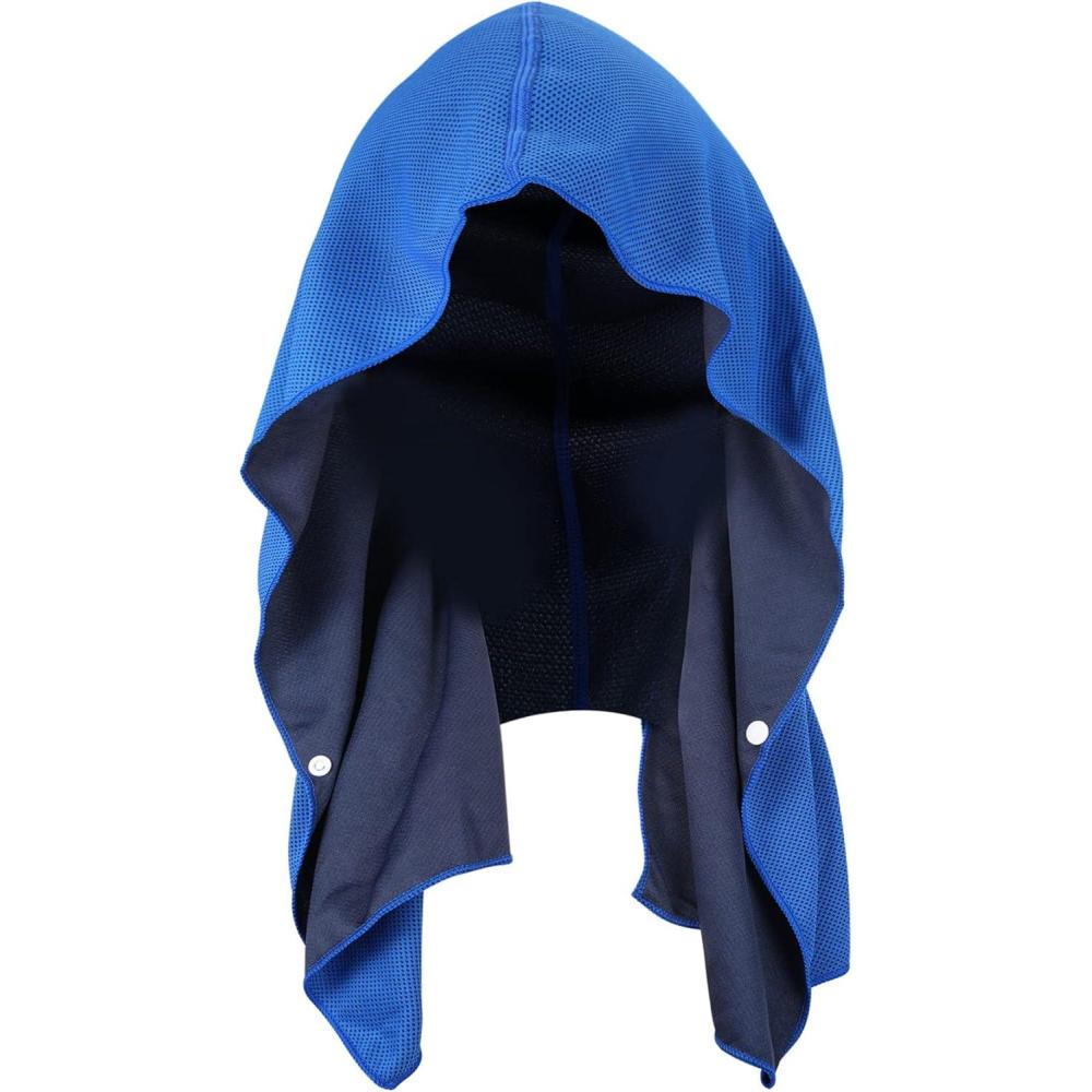 imageSukeen Cooling Hoodie Towel for Men Quick Drying Cooling Towels for Neck and Face Cooling Head Towels Stay Chill Towel Sport Workout Cooling Neck Wrap for Hot WeatherRoyal Blue