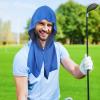 imageSukeen Cooling Hoodie Towel for Men Quick Drying Cooling Towels for Neck and Face Cooling Head Towels Stay Chill Towel Sport Workout Cooling Neck Wrap for Hot WeatherRoyal Blue