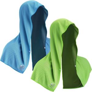 imageSukeen Cooling Hoodie Towel Absorbent QuickDrying Cooling Towels for Neck and Face UV Sun Protection Cooling Neck Wraps Sport Head Cooling Towel Hot WeatherBlueGreen