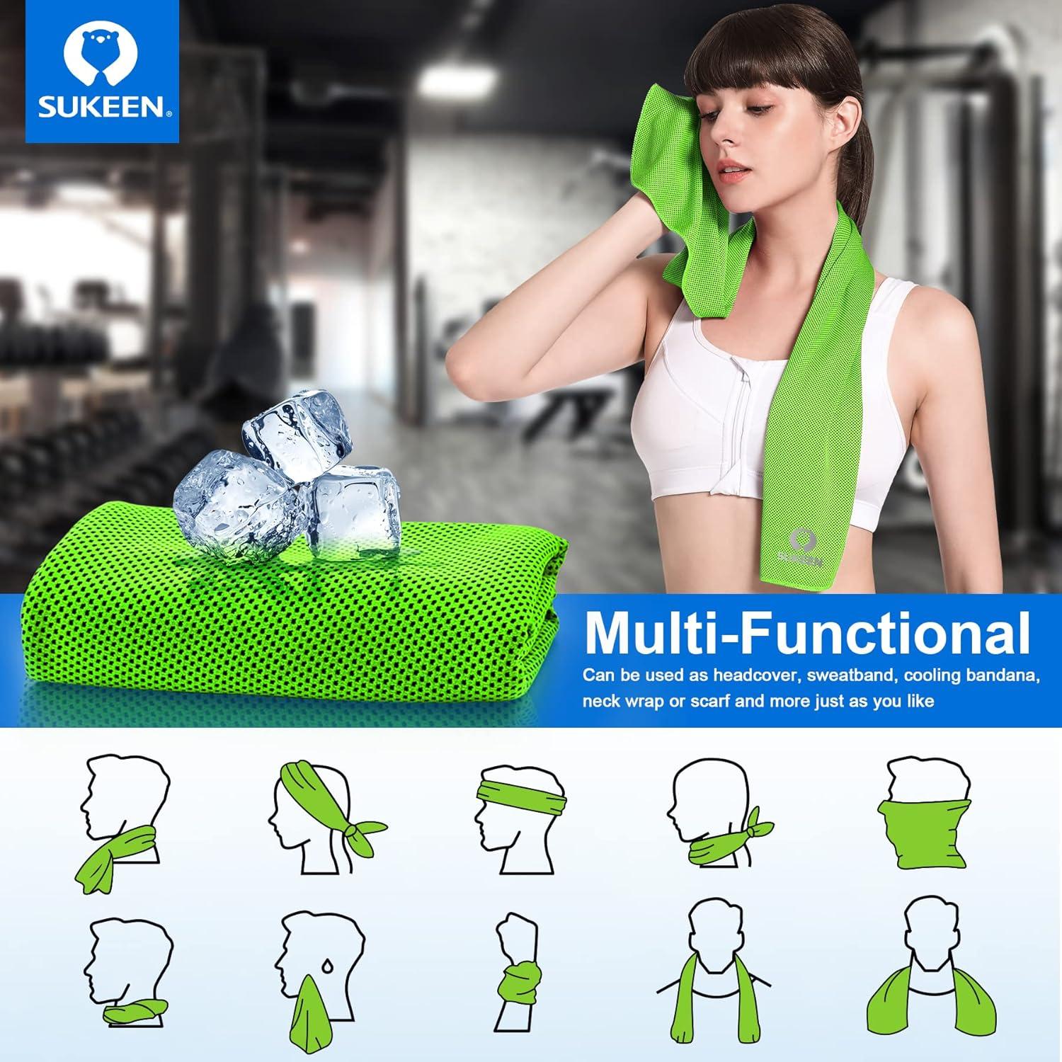 imageSukeen 4 Pack Cooling Towels 40quotx12quot Cool Towel Cold Towel Microfiber Soft Breathable Chilly Ice Towel for YogaSportRunningGymWorkoutCampingFitnessWorkout ampamp More Activities