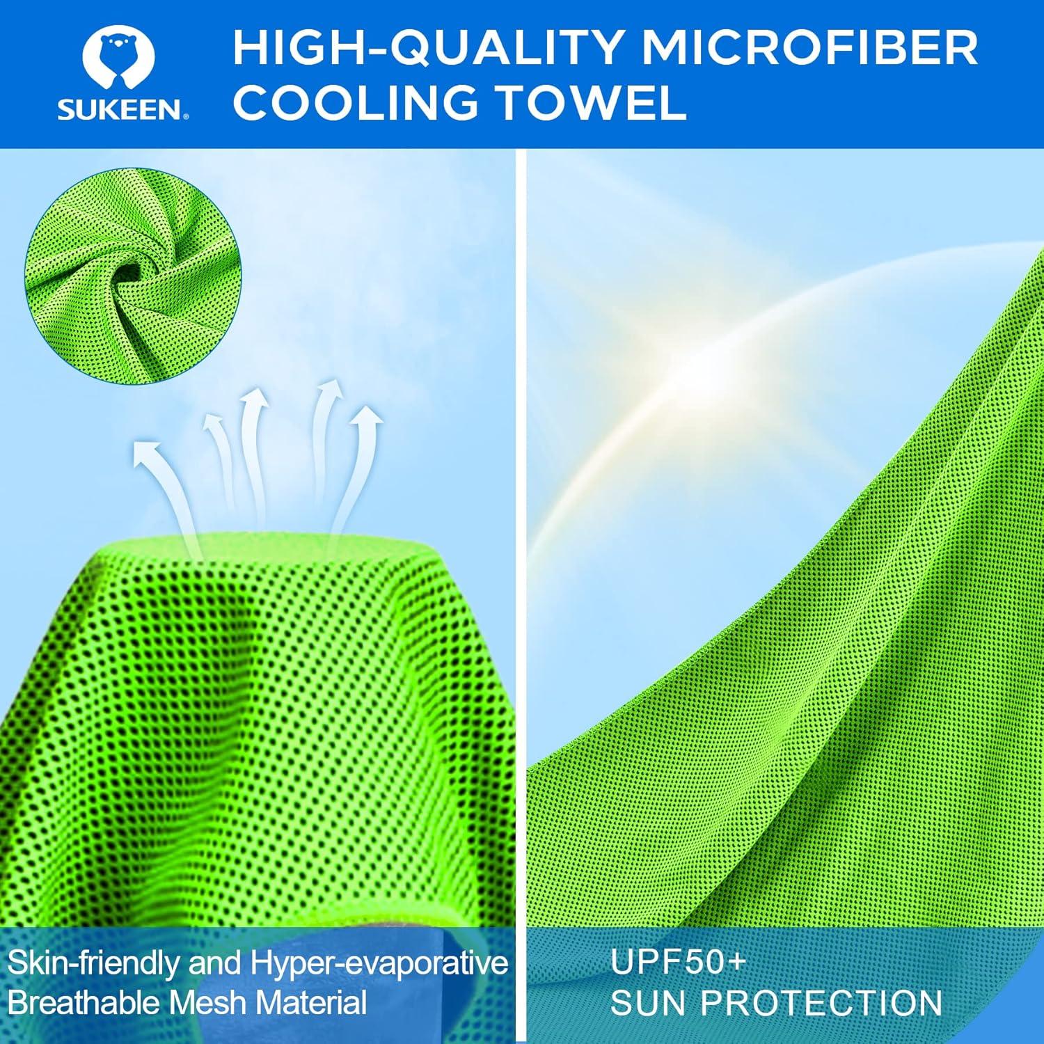 imageSukeen 4 Pack Cooling Towels 40quotx12quot Cool Towel Cold Towel Microfiber Soft Breathable Chilly Ice Towel for YogaSportRunningGymWorkoutCampingFitnessWorkout ampamp More Activities