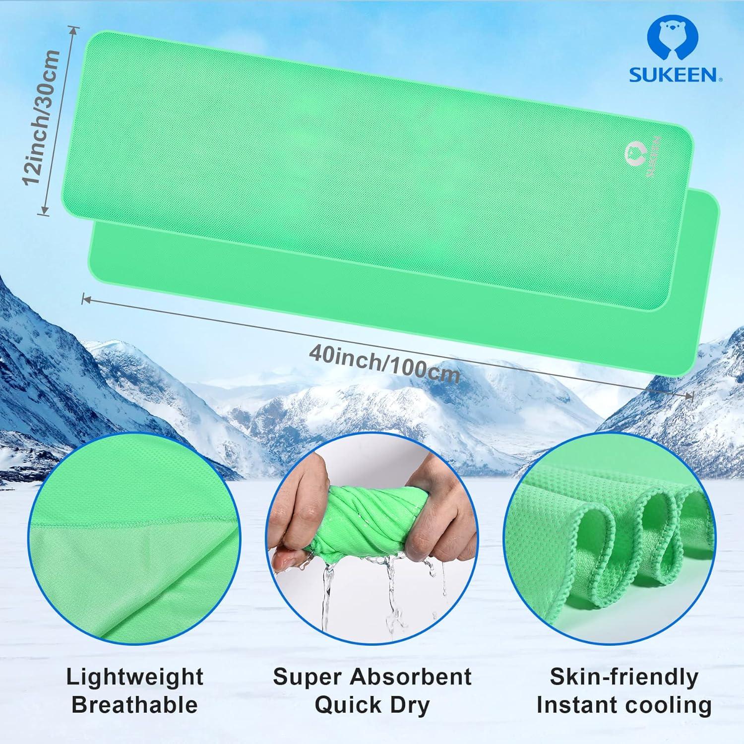 imageSukeen 4 Pack Cooling Towels 40quotx12quot Ice Towel Soft Breathable Chilly Towel Microfiber Towels for Yoga Sport Running Gym WorkoutCamping Fitness Workout ampamp More Activities2macaron Lavender2macaron Mint Green