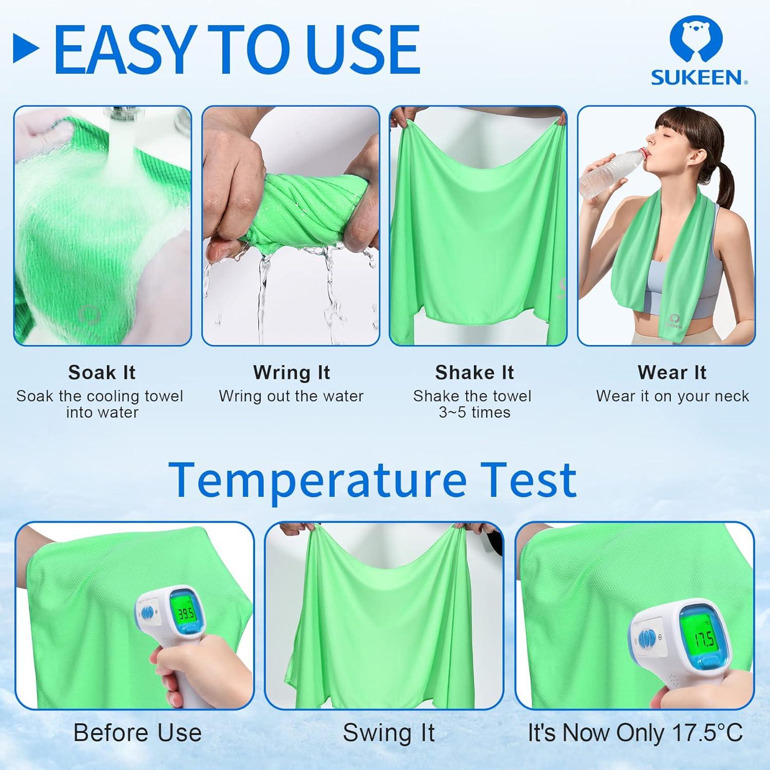 imageSukeen 4 Pack Cooling Towels 40quotx12quot Ice Towel Soft Breathable Chilly Towel Microfiber Towels for Yoga Sport Running Gym WorkoutCamping Fitness Workout ampamp More Activities2macaron Lavender2macaron Mint Green