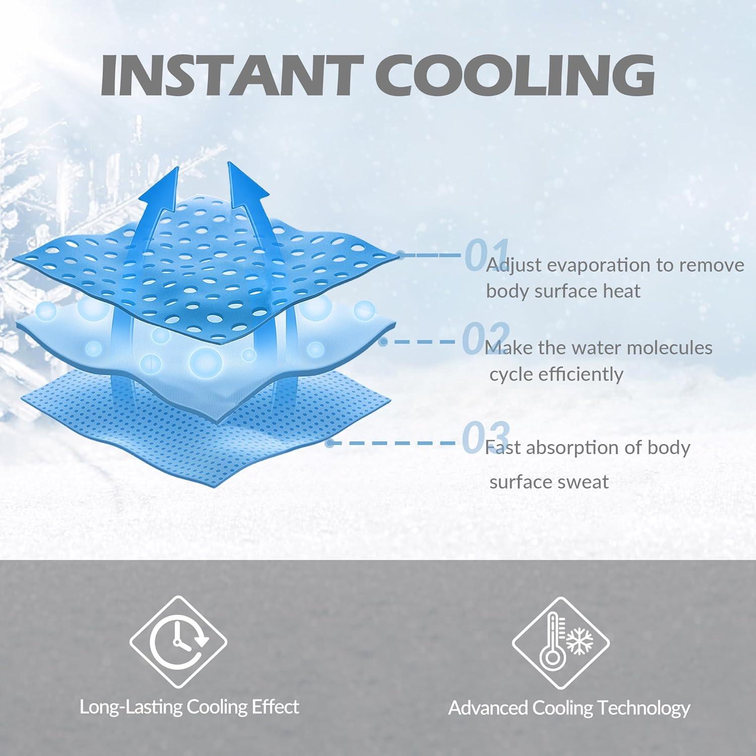 imageSukeen Cooling Hoodie Towel UV Protection Cooling Towels for Neck and Face Lightweight Absorbent Cooling Neck Wraps for Workout