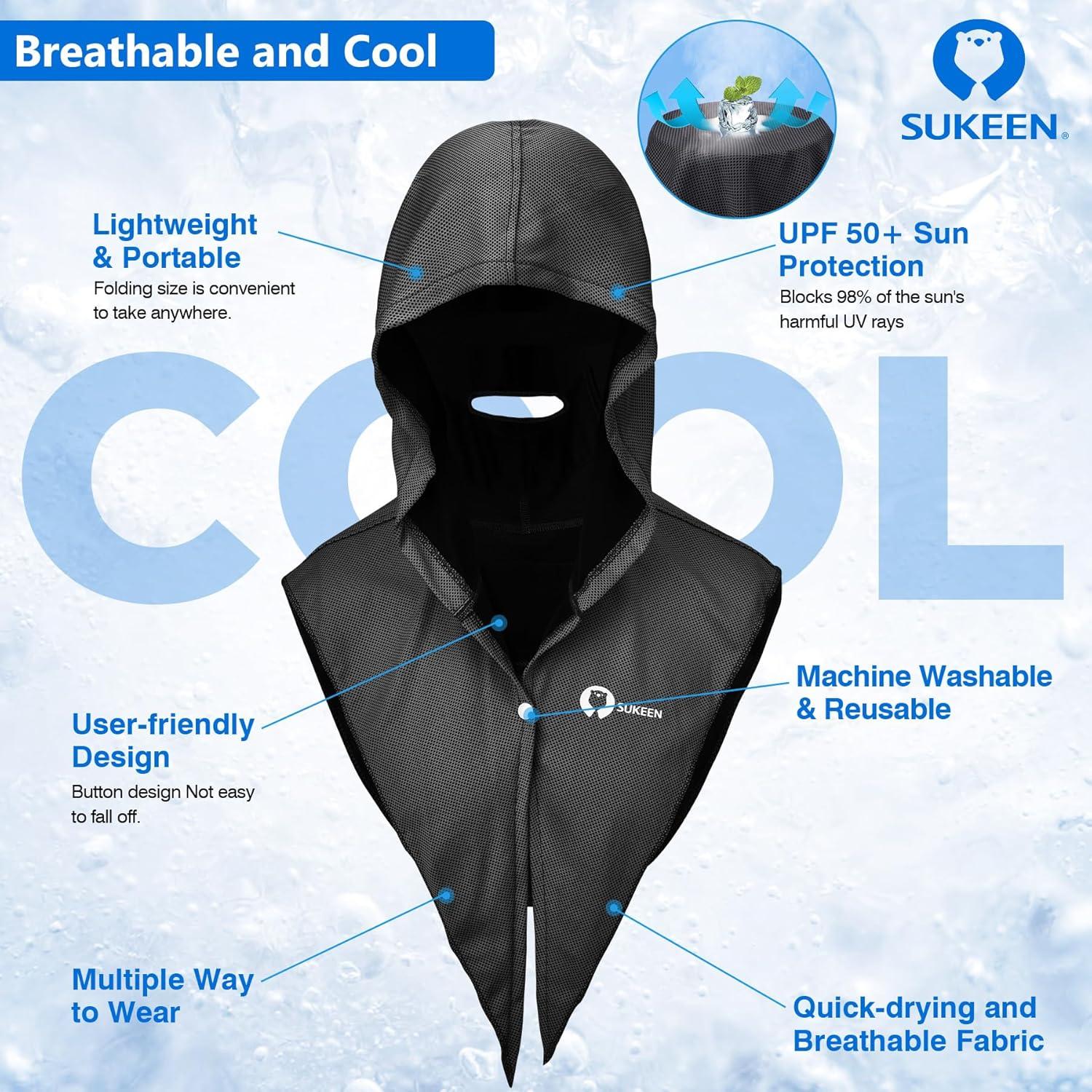 imageSukeen Cooling Towels for Neck and Face 4 Pack Cooling Towel 40quotx12quot Cooling Hoodie Towel