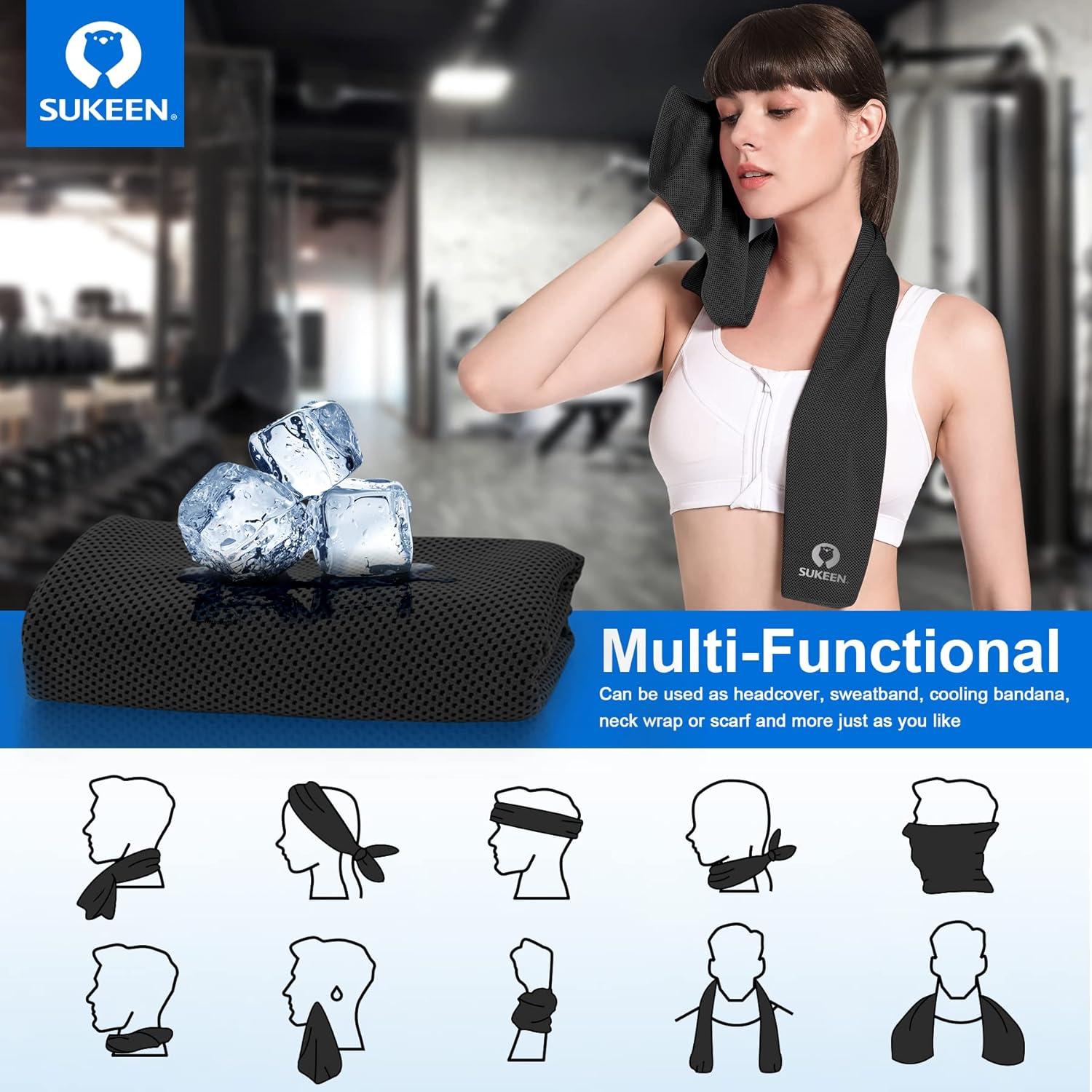 imageSukeen Cooling Towels for Neck and Face 4 Pack Cooling Towel 40quotx12quot Cooling Hoodie Towel