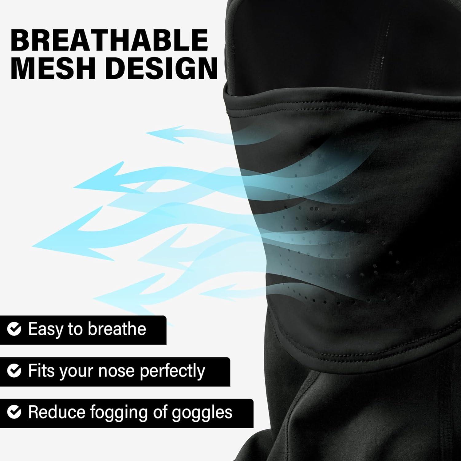 imageSukeen Winter Balaclava Breathable Face Mask Ski Mask for Men Women Warmer Bandana Face Cover Cold Neck Gaiters for OutdoorYellow