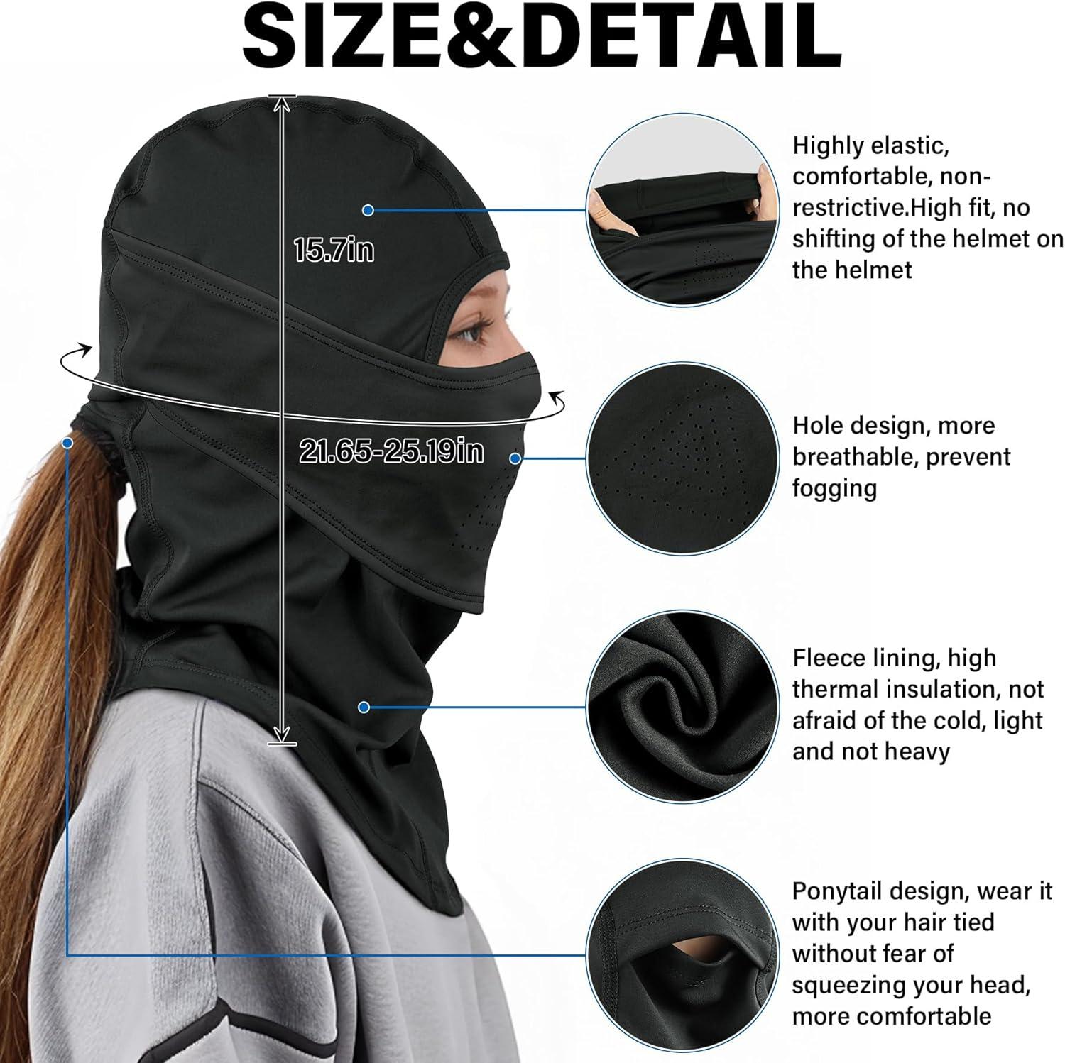 imageSukeen Winter Balaclava Breathable Face Mask Ski Mask for Men Women Warmer Bandana Face Cover Cold Neck Gaiters for OutdoorYellow