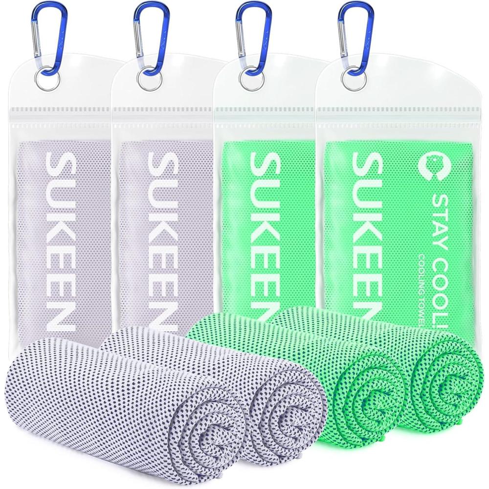 imageSukeen 4 Pack Cooling Towels 40quotx12quot Ice Towel Soft Breathable Chilly Towel Microfiber Towels for Yoga Sport Running Gym WorkoutCamping Fitness Workout ampamp More Activities2macaron Lavender2macaron Mint Green