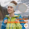 imageSukeen Running Ear Warmers for Women DoubleLayer Fleece Ear Warmer Headband Moisture Wicking NonSlip Winter Running Headband Elastic Winter Headbands for Cycling Hiking Skiing Jogging Grayz BlackGray