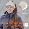imageSukeen Running Ear Warmers for Women DoubleLayer Fleece Ear Warmer Headband Moisture Wicking NonSlip Winter Running Headband Elastic Winter Headbands for Cycling Hiking Skiing Jogging GrayGray