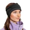 imageSukeen Running Ear Warmers for Women DoubleLayer Fleece Ear Warmer Headband Moisture Wicking NonSlip Winter Running Headband Elastic Winter Headbands for Cycling Hiking Skiing Jogging GrayBlack