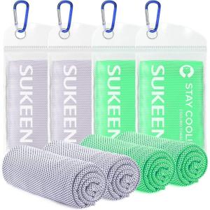 imageSukeen 4 Pack Cooling Towels 40quotx12quot Ice Towel Soft Breathable Chilly Towel Microfiber Towels for Yoga Sport Running Gym WorkoutCamping Fitness Workout ampamp More Activities2macaron Lavender2macaron Mint Green