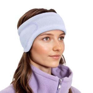 imageSukeen Running Ear Warmers for Women DoubleLayer Fleece Ear Warmer Headband Moisture Wicking NonSlip Winter Running Headband Elastic Winter Headbands for Cycling Hiking Skiing Jogging GrayPurple