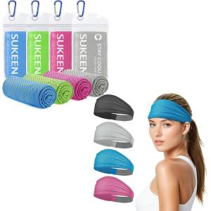 imageSukeen Wide Headbands for Women Cooling Towels