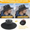 imageSukeen Mens Sun Hat Wide Brim Breathable UPF50 Waterproof Fishing Hat Removable Hat Top Boonie Hat for Hiking Garden Safari Black