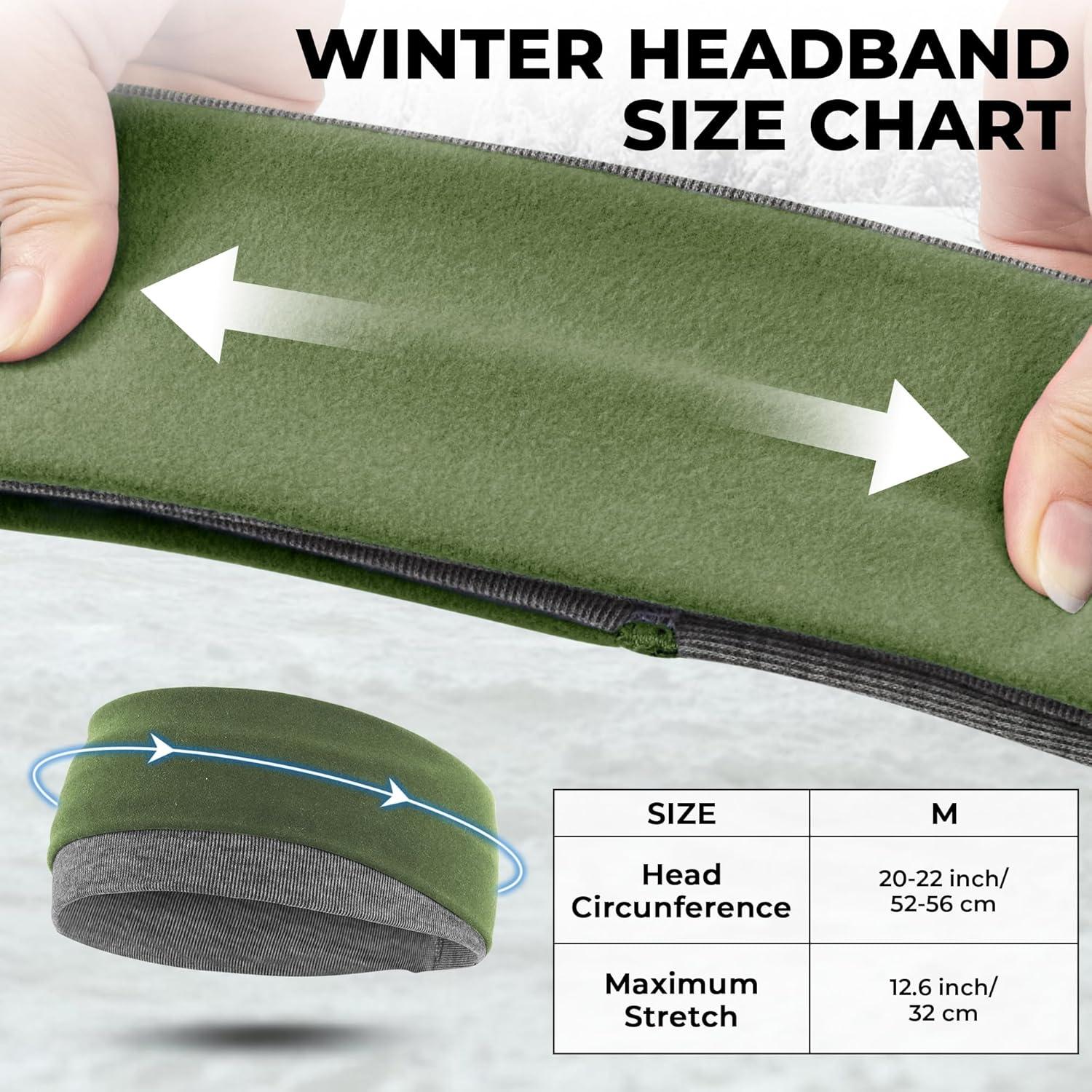 imageSukeen Ear Warmer Headband for Women DoubleLayer Warm Winter Headbands for Women Ear Muffs for Running Cycling SportsBrown Green