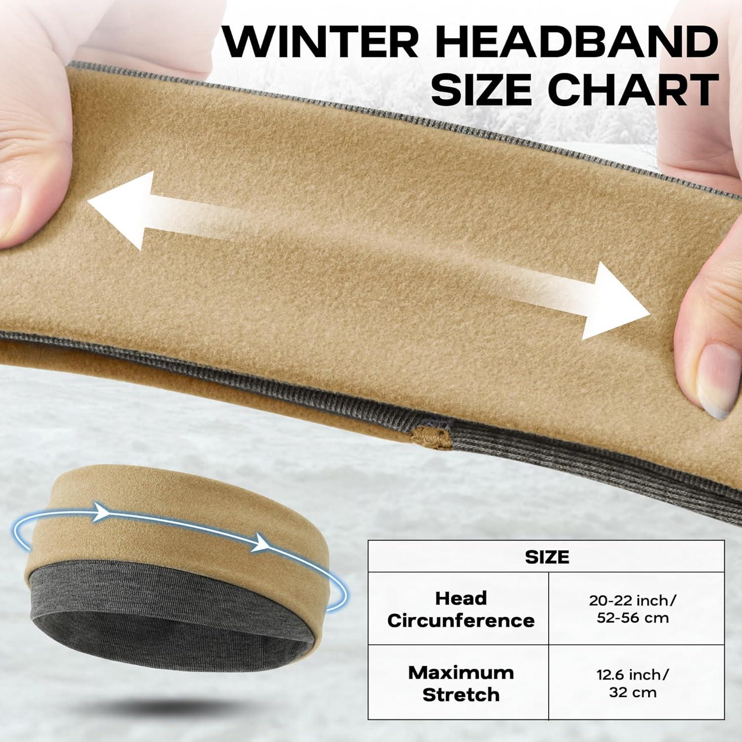 imageSukeen Ear Warmer Headband for Women DoubleLayer Warm Winter Headbands for Women Ear Muffs for Running Cycling SportsGray Beige