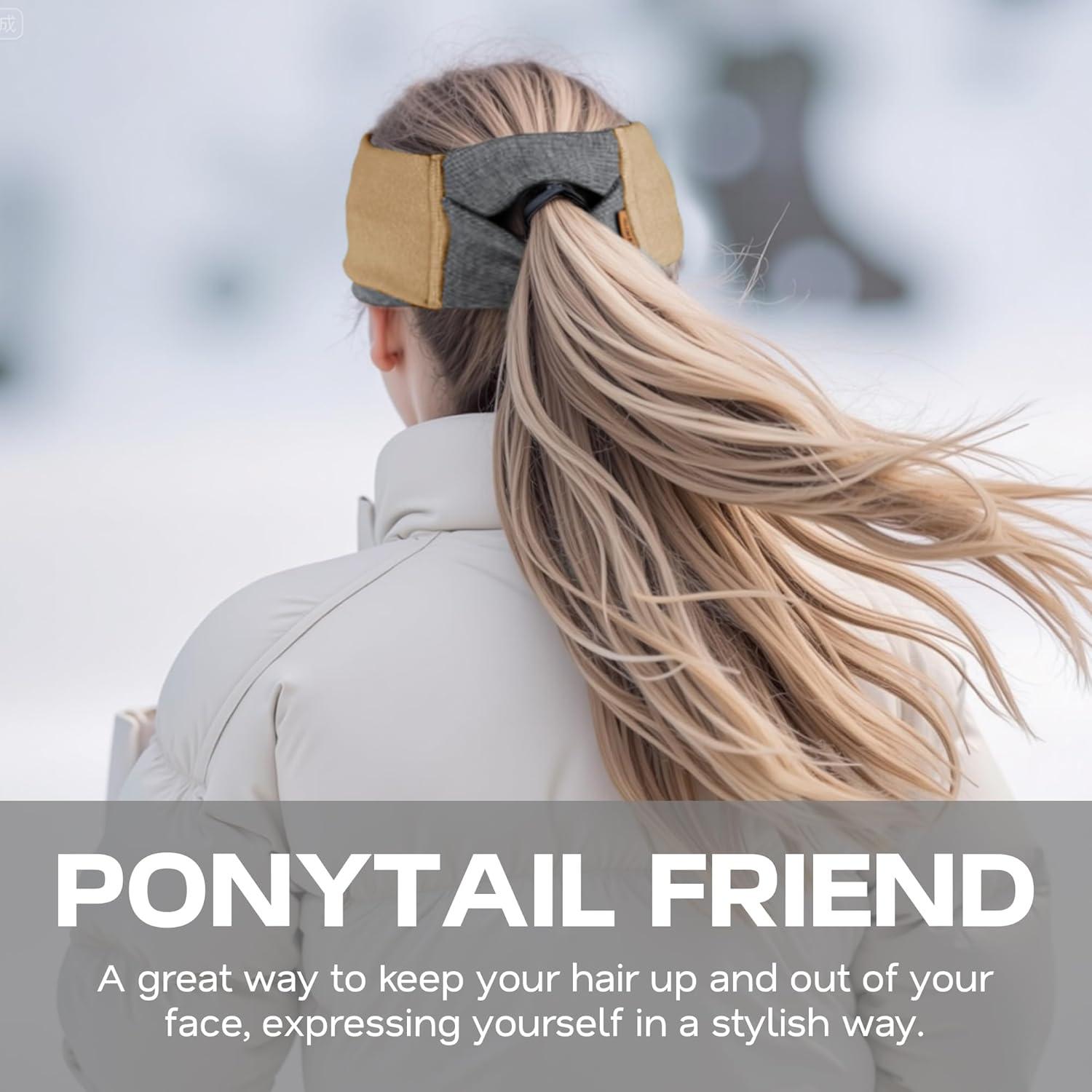 imageSukeen Ear Warmer Headband for Women DoubleLayer Warm Winter Headbands for Women Ear Muffs for Running Cycling SportsGray Beige