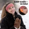 imageSukeen Ear Warmer Headband for Women DoubleLayer Warm Winter Headbands for Women Ear Muffs for Running Cycling SportsBlack Red