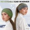 imageSukeen Ear Warmer Headband for Women DoubleLayer Warm Winter Headbands for Women Ear Muffs for Running Cycling SportsBrown Green