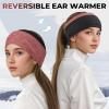 imageSukeen Ear Warmer Headband for Women DoubleLayer Warm Winter Headbands for Women Ear Muffs for Running Cycling Sportsz Black Red  2 pack