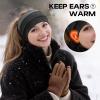 imageSukeen Ear Warmer Headband for Women DoubleLayer Warm Winter Headbands for Women Ear Muffs for Running Cycling Sportsz Black Red  2 pack