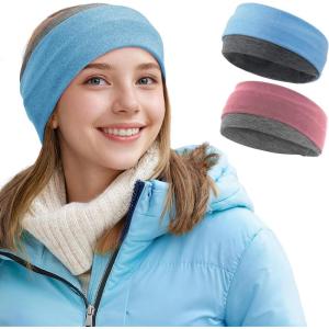 imageSukeen Ear Warmer Headband for Women DoubleLayer Warm Winter Headbands for Women Ear Muffs for Running Cycling Sportsz Rose Red Baby Blue