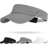 image:imageSukeen Sports Sun Visor Men Women Reflective Running Visors Lightweight Adjustable Visor Hat for Golf Tennis Sunglass SlotsGrey