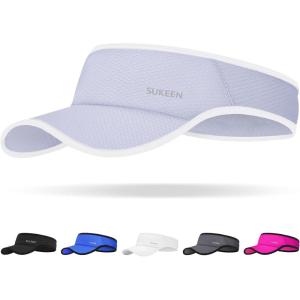 image:imageSukeen Sports Sun Visor for Men Women Lightweight Packable Cooling Visor Hat Stretchy Empty Top CapLight Purple