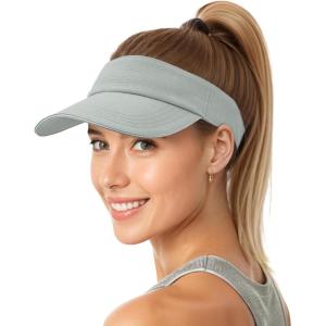 image:imageSukeen Womens Adjustable Fit Runners Lightweight Comfort Performance Visor Sports Sun Visor One Size Fits Most Grey