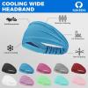 image:imageSukeen Cooling Wide Headbands Women Instant Cooling NonSlip Sweat Band Headbands Moisture Wicking Head Bands 4 Pack BlueRose RedDrak GrayWhite