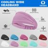 image:imageSukeen Cooling Wide Headbands Women Instant Cooling NonSlip Sweat Band Headbands Moisture Wicking Head Bands 4 Pack Macaron BlueWhiteDrak GrayRose Red