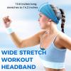image:imageSukeen Cooling Wide Headbands Women Instant Cooling NonSlip Sweat Bands Moisture Wicking Head Bands 4 Pack BlackBlueRose RedDrak Gray