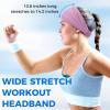 image:imageSukeen Cooling Wide Headbands Women Instant Cooling NonSlip Sweat Bands Moisture Wicking Head Bands 4 Pack Rose RedDark GrayMacaron BlueMacaron Green