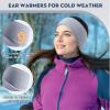 image:imageSukeen Ear Warmers for Women Soft Warm DoubleLayer Winter Headbands for Women Ponytail NonSlip Ear Warmer Headband for Cold Weather Running Cycling Hiking Skiing BlackPurple