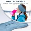 image:imageSukeen Ear Warmers for Women Soft Warm DoubleLayer Winter Headbands for Women Ponytail NonSlip Ear Warmer Headband for Cold Weather Running Cycling Hiking Skiing BlackBlue