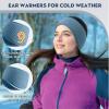 image:imageSukeen Ear Warmers for Women Soft Warm DoubleLayer Winter Headbands for Women Ponytail NonSlip Ear Warmer Headband for Cold Weather Running Cycling Hiking Skiing BlackBlue