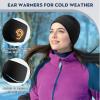 image:imageSukeen Ear Warmers for Women Soft Warm DoubleLayer Winter Headbands for Women Ponytail NonSlip Ear Warmer Headband for Cold Weather Running Cycling Hiking Skiing BlackBlack