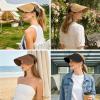 image:imageSukeen Sun Visor Hat for Women Straw Sun Visors Summer MoistureWicking Packable Straw Beach Hats for Outdoor TravelBrown
